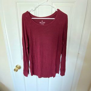 American Eagle Soft & Sexy Jegging T Maroon Size M
